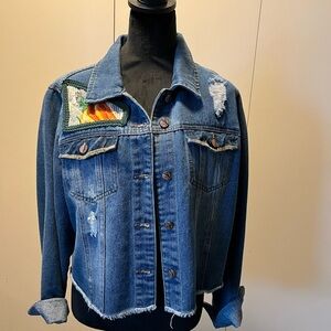 Denim/Jean Jacket Women's Distressed